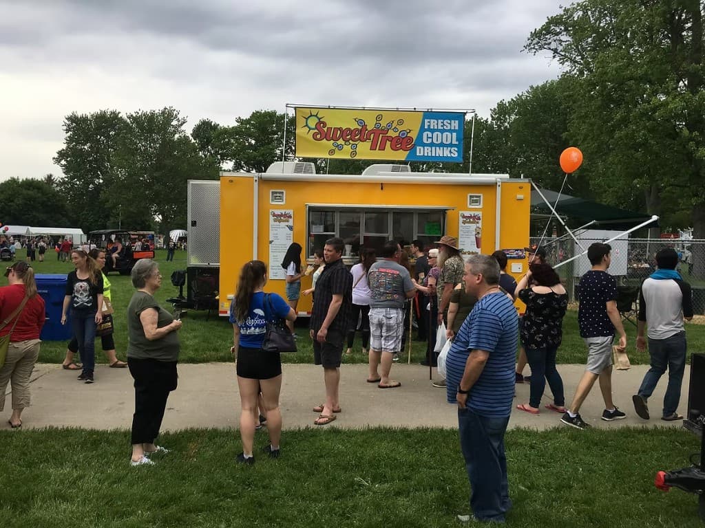 Sweet Tree concession trailer serving fresh cool drinks